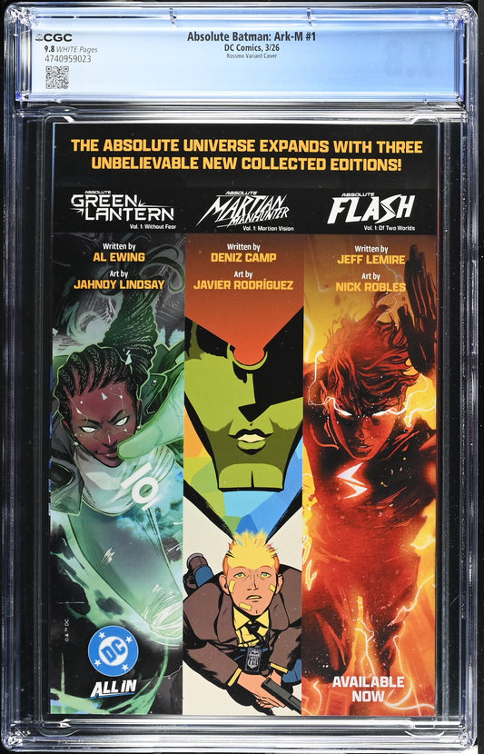 CGC 9.8 Absolute Batman: Ark M #1 Rossmo Variant – On Route from CGC