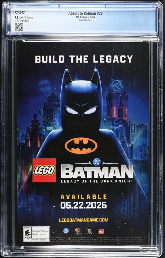 CGC 9.8 Absolute Batman #20 – 2nd Print