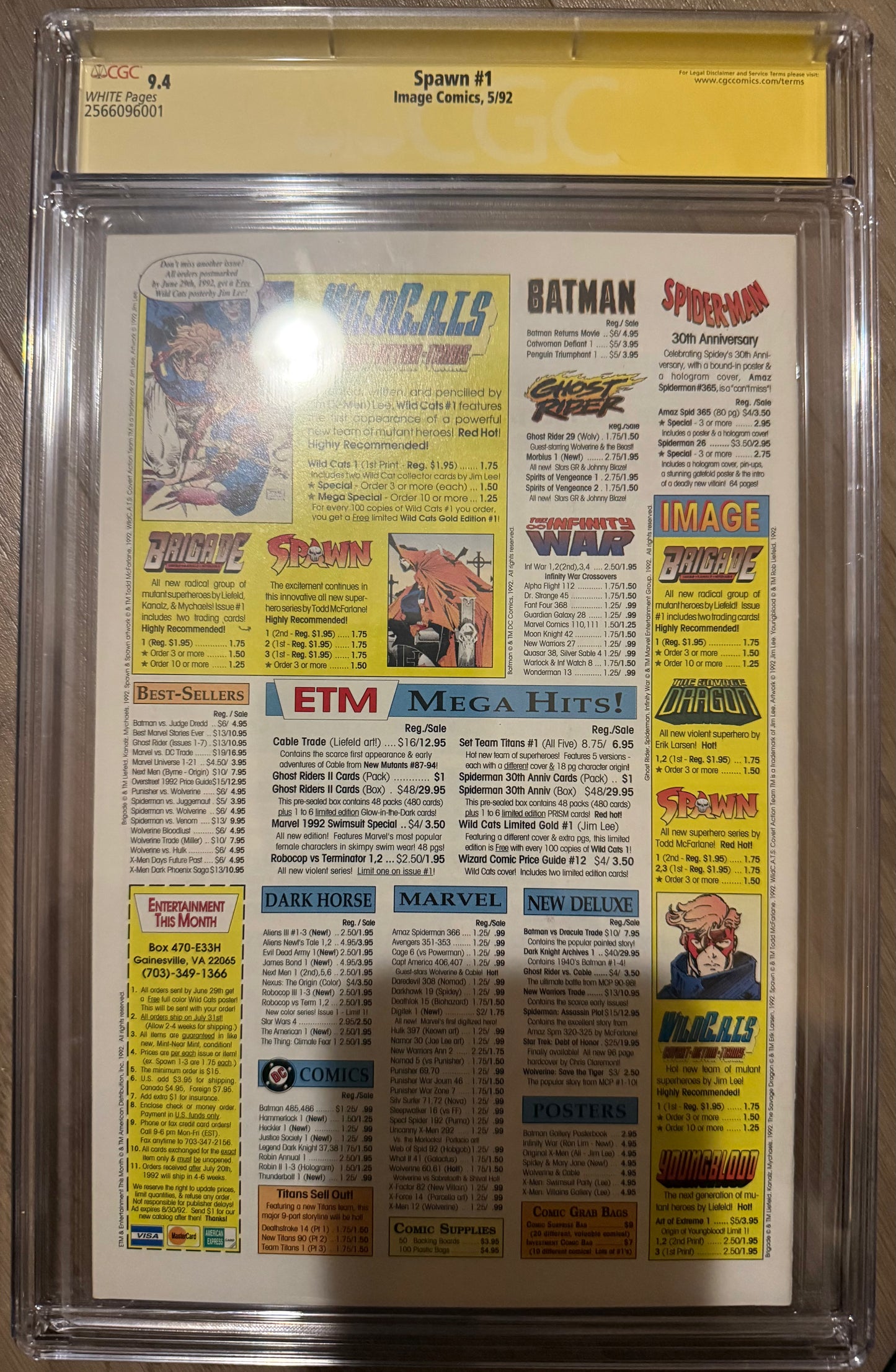 CGC 9.4 SS Spawn #1 – Signed by Todd McFarlane