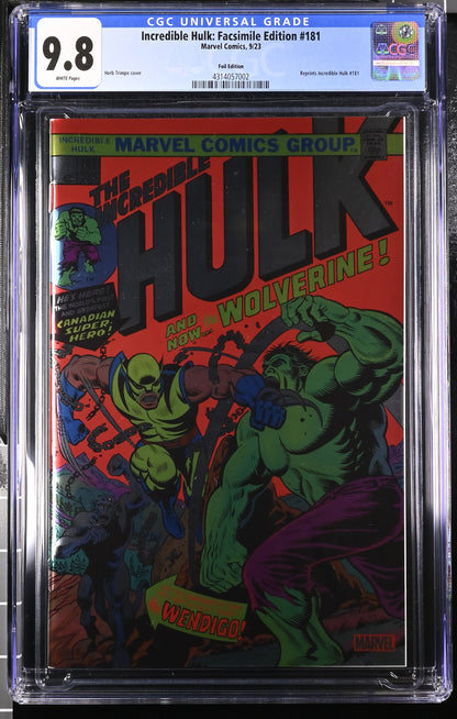 Incredible Hulk 181 : Facsimile Foil Edition CGC 9.8