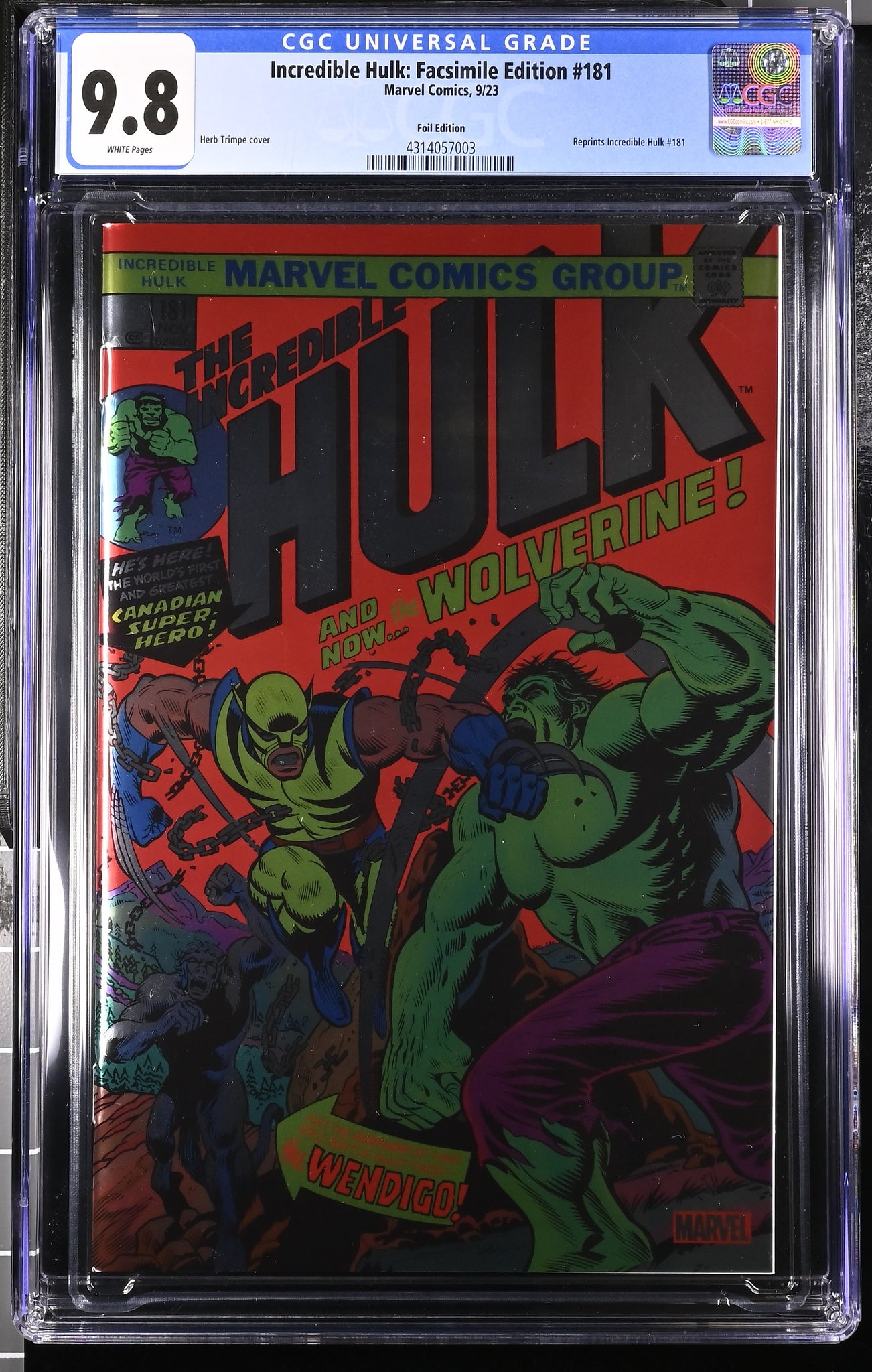 Incredible Hulk 181 : Facsimile Foil Edition CGC 9.8