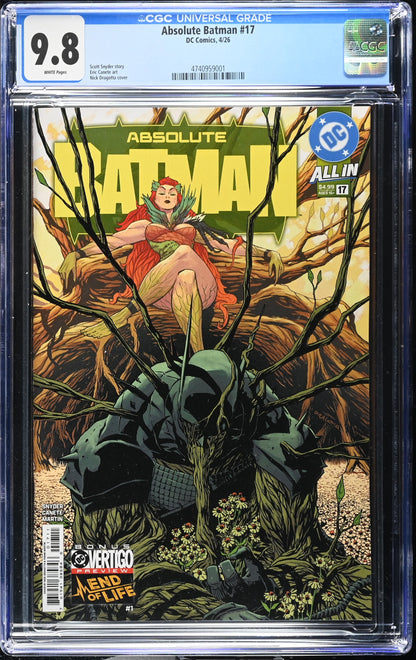 CGC 9.8 Absolute Batman #17 Cover A – 1st Print – 1st Appearance Absolute Poison Ivy On Route from CGC