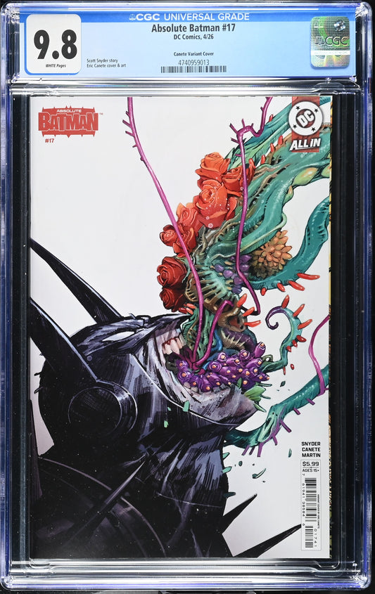 CGC 9.8 Absolute Batman #17 Canete Cover – 1st Print – 1st Appearance Absolute Poison Ivy On Route from CGC