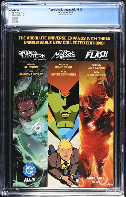 CGC 9.8 Absolute Batman: Ark M #1 Rossmo Variant – On Route from CGC