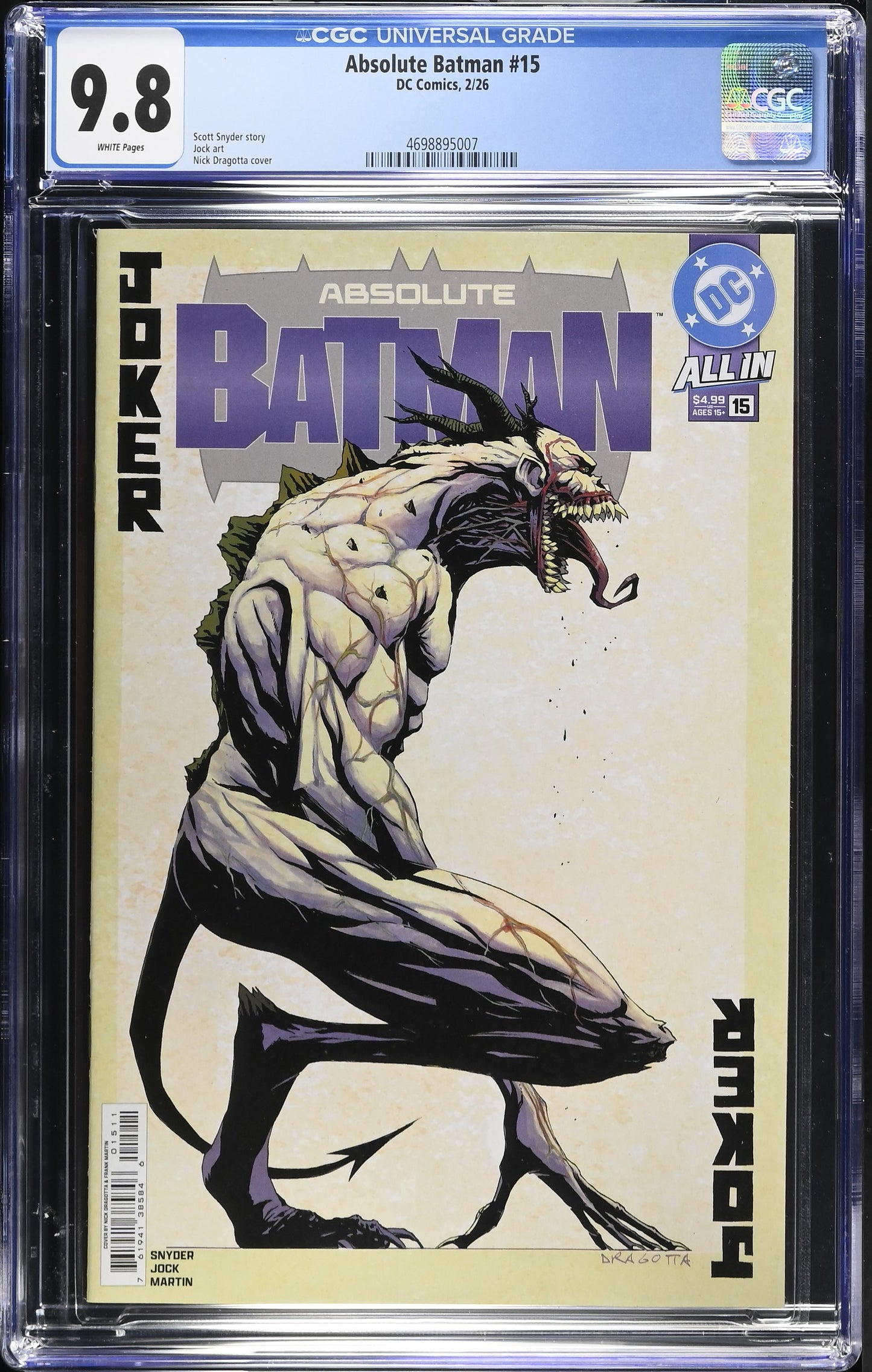 CGC 9.8 Absolute Batman #15 Cover A – 1st Print – Ready to Ship