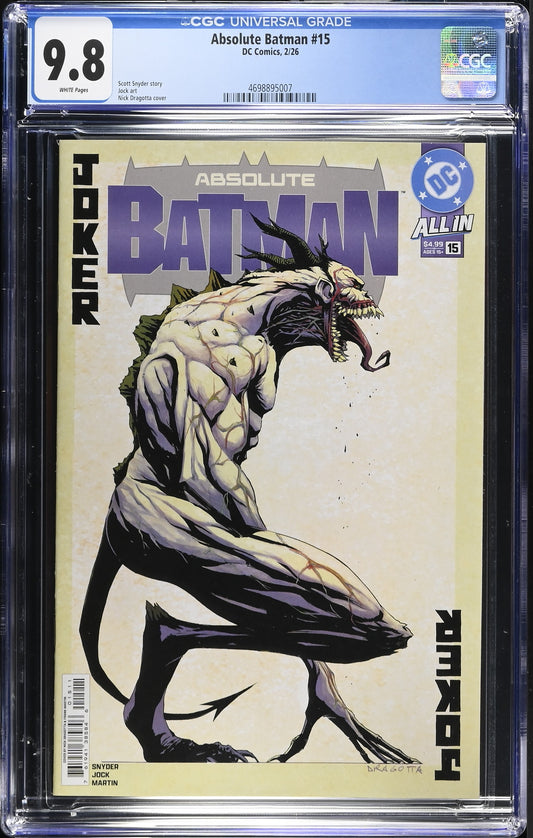 CGC 9.8 Absolute Batman #15 Cover A – 1st Print – Ready to Ship