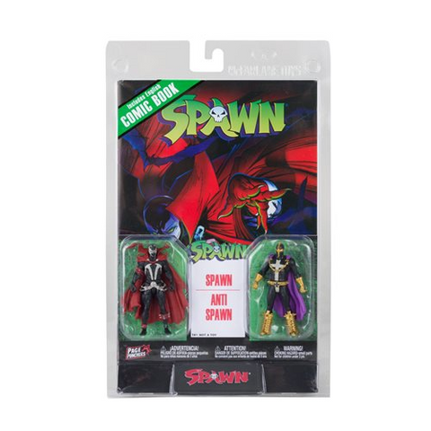 Spawn Page Punchers Spawn And Anti-Spawn 3-Inch Scale Action Figure 2-Pack With Comic Book