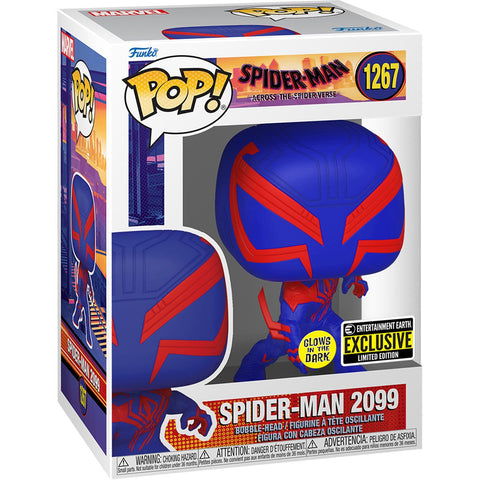 (PREORDER) Spider-Man: Across the Spider-Verse Spider-Man 2099 Glow-in-the-Dark Pop! Vinyl Figure - Entertainment Earth Exclusive